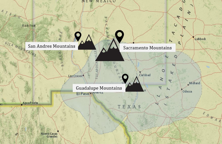 San Andres Mountains map
